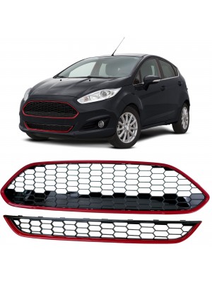 Maska Ford Fiesta (2013-2017) - černá s červeným rámečkem